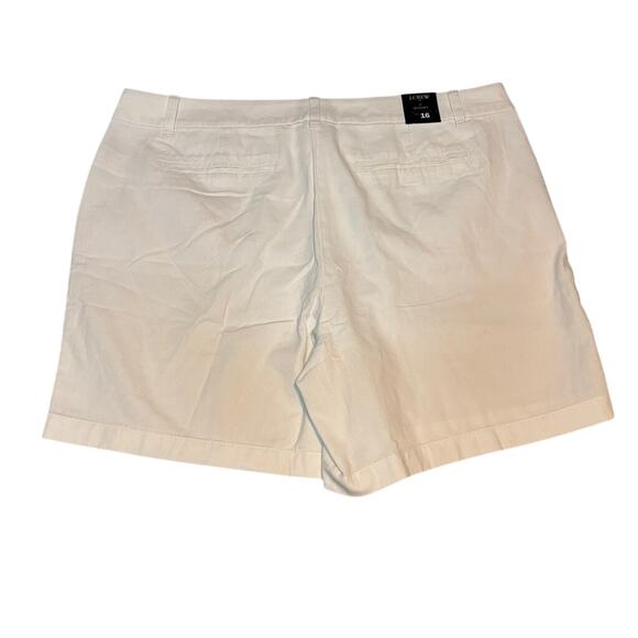 NWT J.Crew White Chino Shorts Size 16 | Mid Rise 7” Inseam Summer Classic - Picture 2 of 5